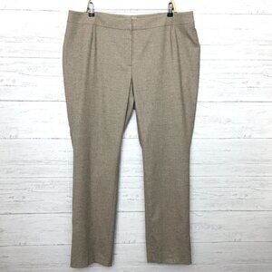 Lafayette 148 Women's Tan Wool Blend Barrow Pants Straight Leg size 16W
